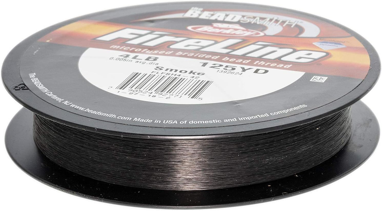 The Beadsmith Fireline by Berkley, Micro-Fused Braided Thread, 4lb. Test, 005”/.12mm Diameter, 125 Yard Spool, Smoke Grey - Image 3