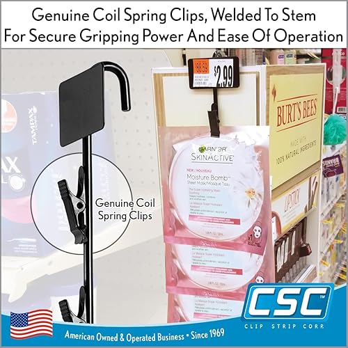 Miniatura 3 de Negro, MS-29BK, individual  Tira de clip de 12 ganchos para estación de gancho Tira de comercialización de metal resistente  31 pulgadas de largo