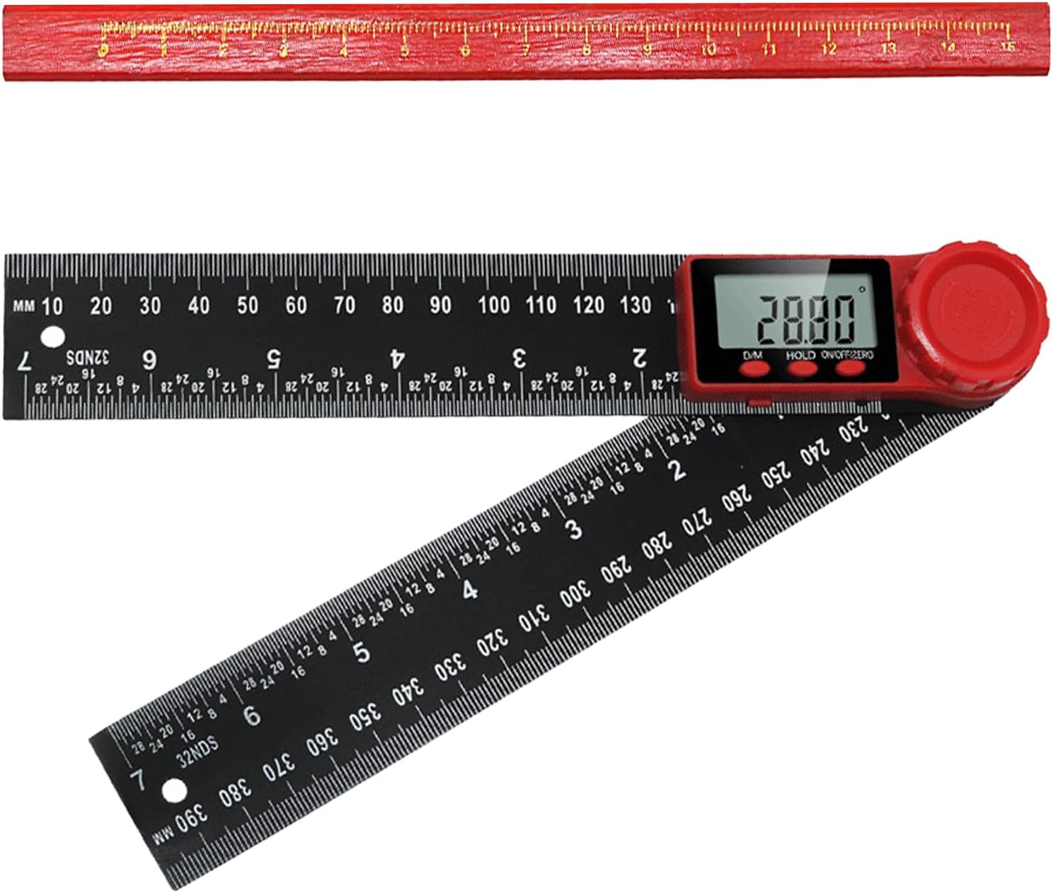 Digital Angle Finder Ruler with LCD Display, 200mm/7 Inch Digital Inclinometer Protractor, Angle Measurement Tool for Woodworking, Carpenter, DIY & Engineering Projects (Black)