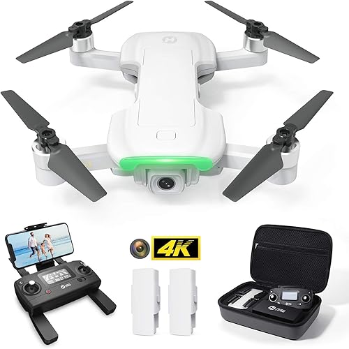Holy Stone HS510 GPS Drone for Adults with 4K UHD Wifi Camera, FPV Quadcopter Foldable for Beginners with Brushless Motor, Return Home, Follow Me,2 Batteries and Storage Bag, Grey
