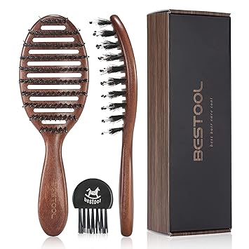 BESTOOL Hair Brush???Vented Hair Brush for Blow Drying Boar and Nylon Bristiles Hair brushes for Women Men and Kids Hair Styling Detangling No-pain Hairbrushes for Wet or dry