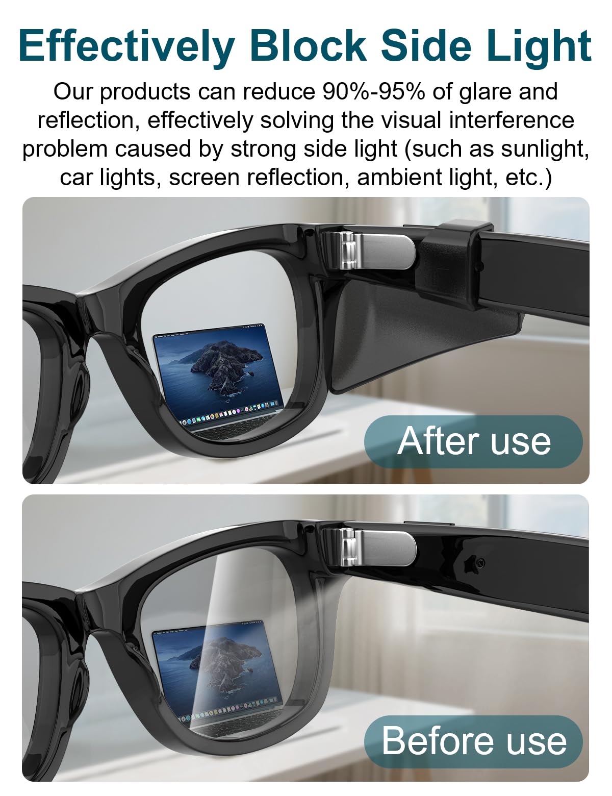 RCstyle HiBloks Glasses Side Shields Compatible with Ray-Ban Meta Smart Glasses Accessories, Safety Slip-on Eyeglasses - Image 2