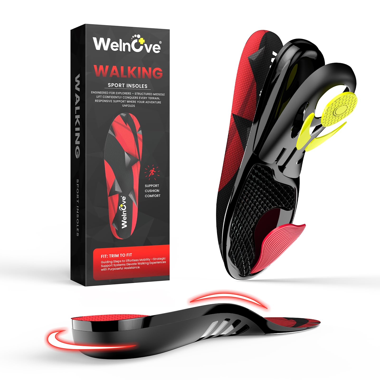 Welnove Walking Insoles with Arch Support