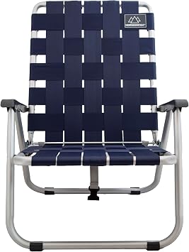 MOUNTAIN SUMMIT GEAR Low Webbed Beach Chair with Backpack Straps - Portable Lightweight Seating for Outdoor Adventures, Beach Days and Camping by Caddis Sports
