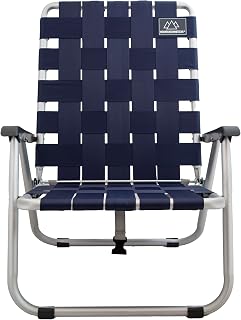MOUNTAIN SUMMIT GEAR Low Webbed Beach Chair with Backpack Straps - Portable Lightweight Seating for Outdoor Adventures, Beach Days and Camping by Caddis Sports
