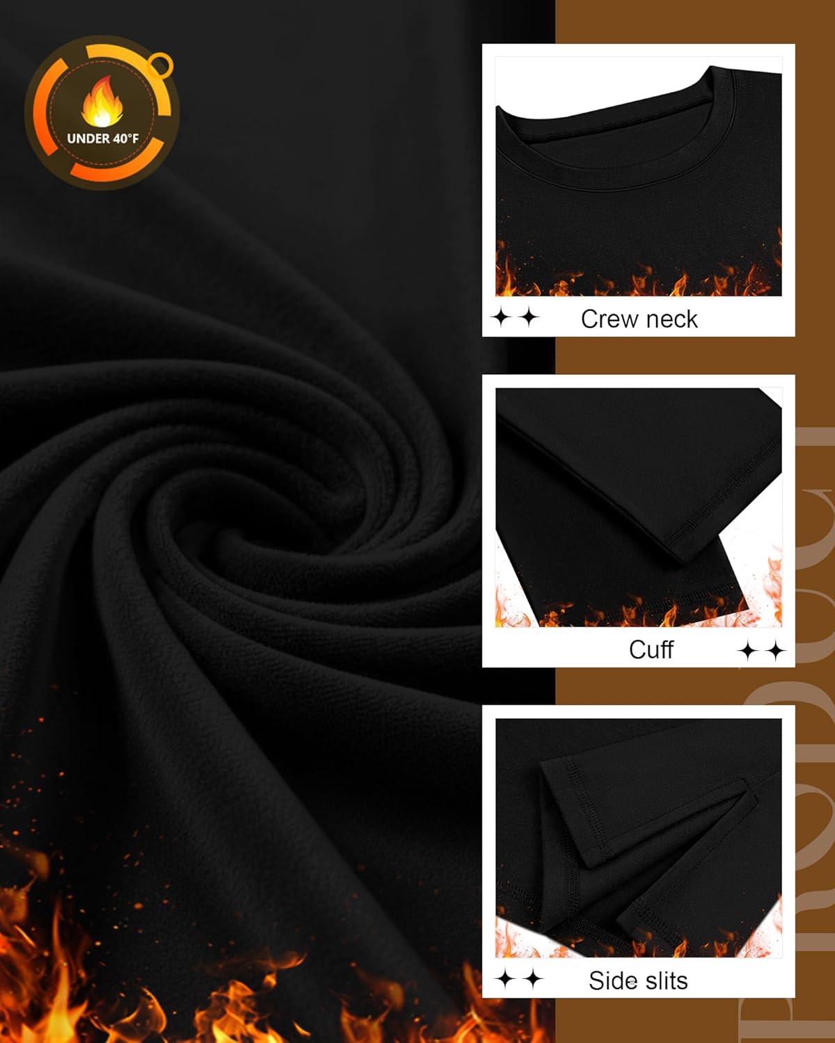 4 Pack Men's Big and Tall Long Sleeve Fleece Shirts, Crew Neck Thermal Sweatshirts Loose Casual Soft Basic Tops