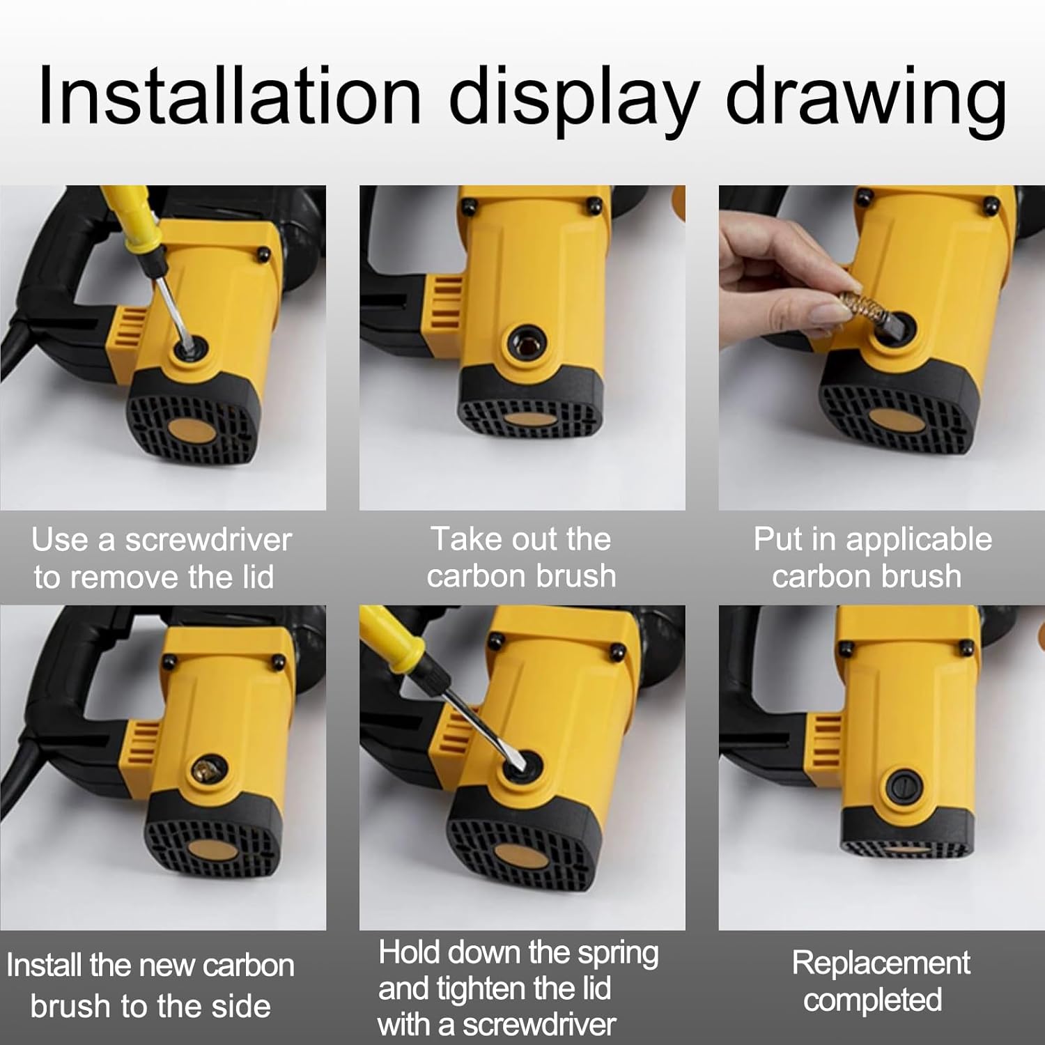 30 Pack Electric Motor Carbon Brushes Self Stop 411# for Replacement Repair Power Tool Part 6x9 x14mm, for Angle Grinders, Electric Hammer Drills, Circular Saws
