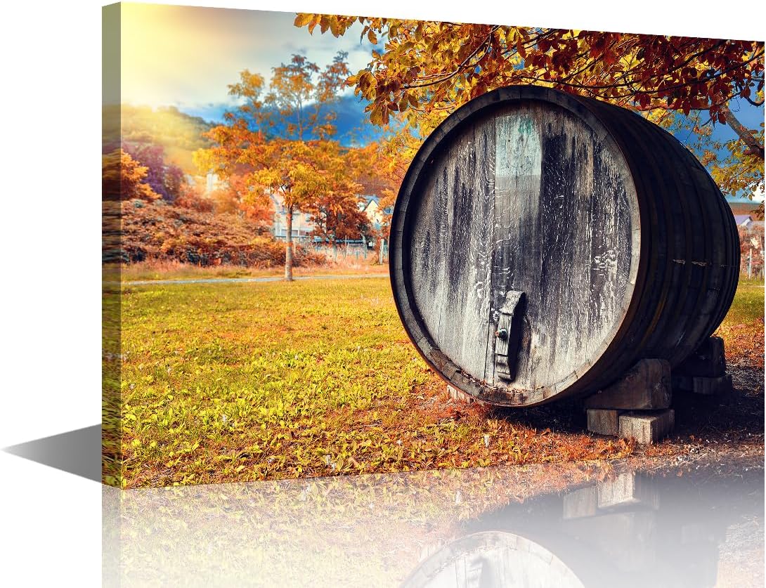 TISHIRON Wall Paintings for Living Room Fall Landscape with Wooden