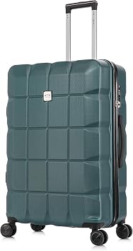 ATX 28 Inch Suitcase Large 110L   Lightweight Hard Shell Checked Luggage, 4 Wheels, TSA Lock, 30KG Capacity, Forest Green