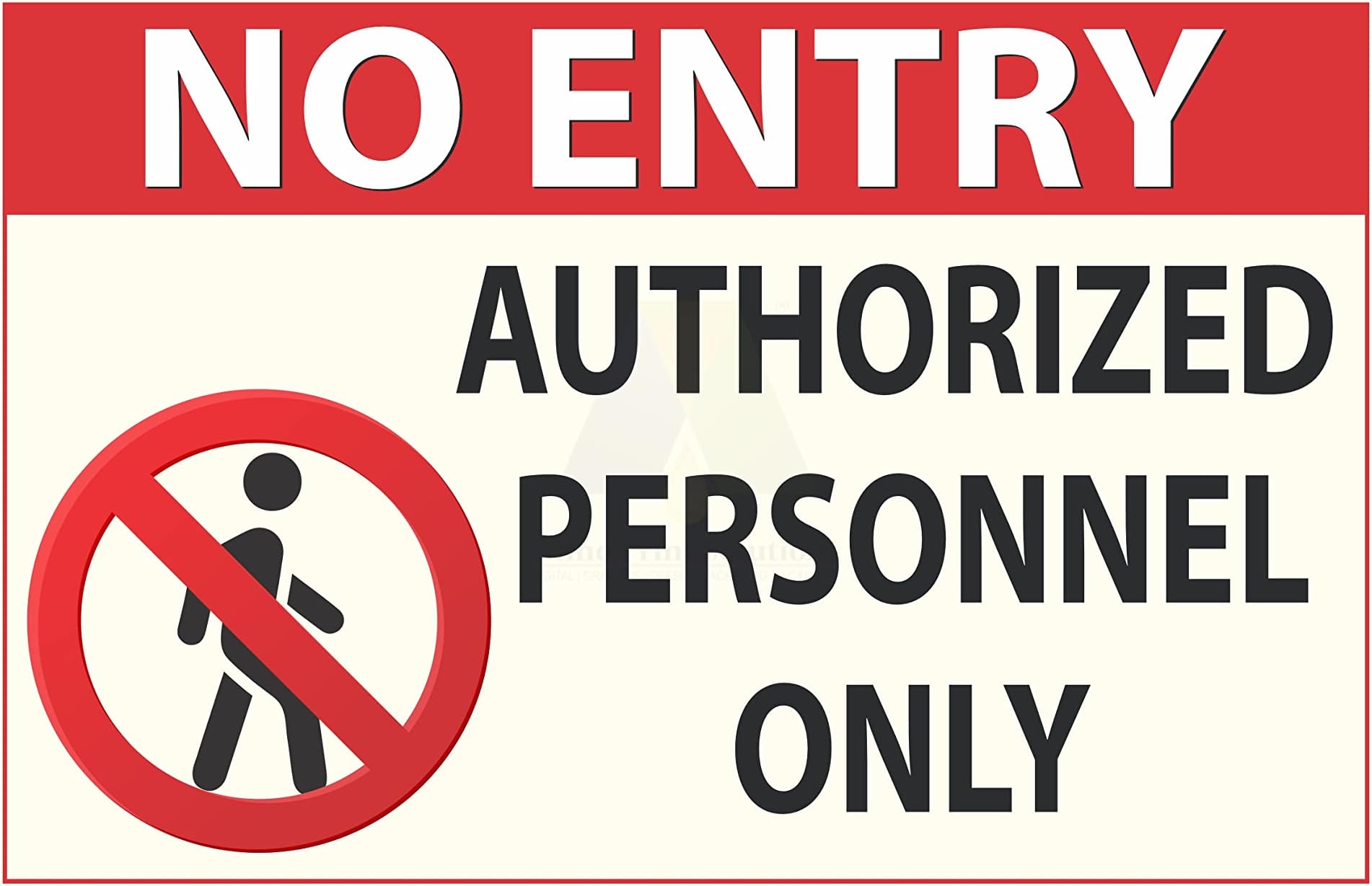 No Entry Authorized Person Only Stickers for Door Stickers | Gate Stickers Self Adhesive Vinyl Pack of 4 Pcs Size 6 Inch* X 9 Inch* Multicolour