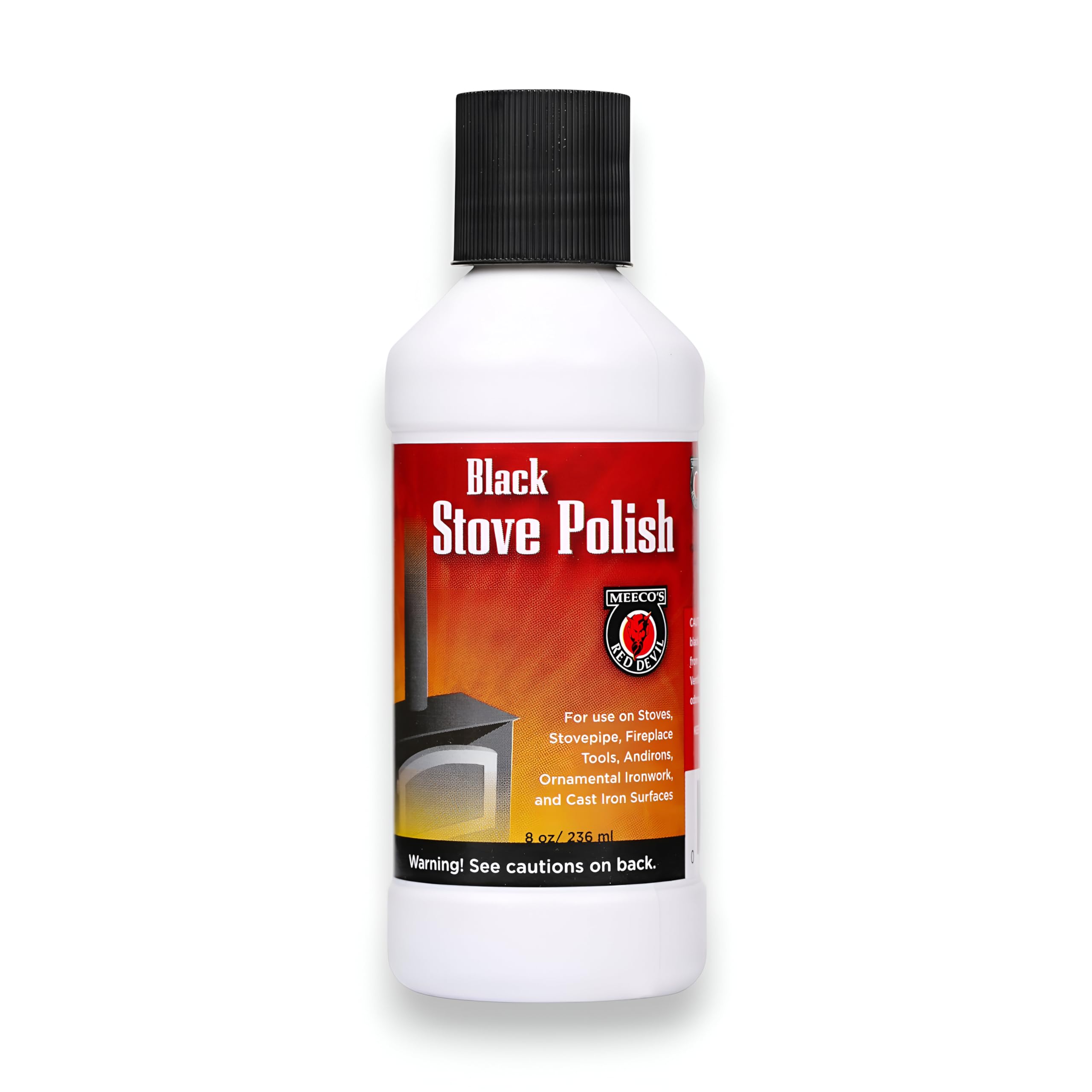 401 Black Liquid Stove Polish - Non-toxic Water-Based Combination of Wax & Black Pigment (8 fl oz) - Made in the USA
