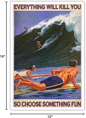 Miniatura 8 de Enveable Póster retro de surf hawaiano, playa tropical, isla hawaiana, playa, arte de playa azul, olas del océano, surfista, deportes acuáticos,