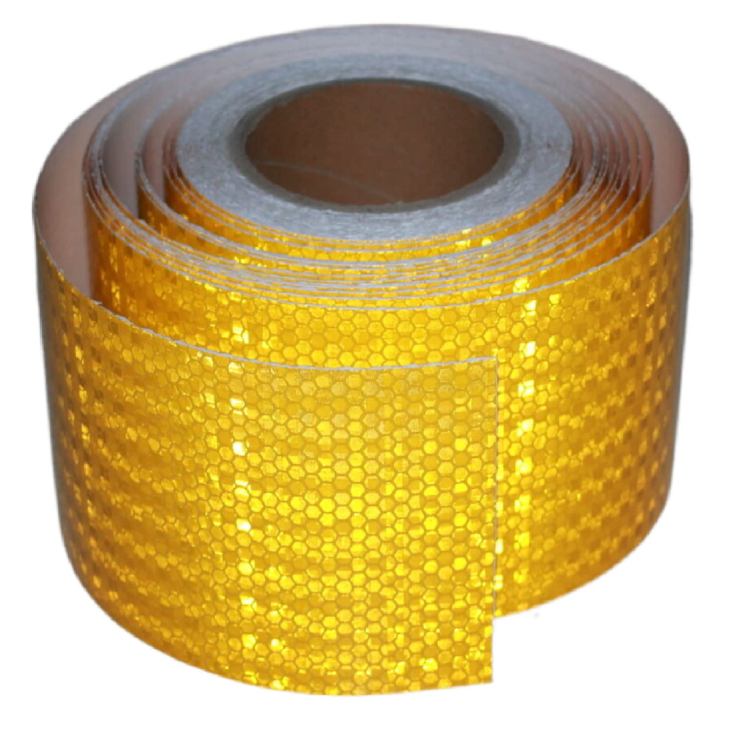 Yellow Reflective Tape Outdoor Waterproof 4 inch Wide, High Visibility Warning Safety Industrial Marking Tape (68 feet)