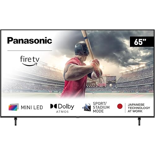 Panasonic W95 Series 65-inch Mini LED 4K Ultra HD Smart Fire TV, Sport Stadium Mode, ATSC3.0, Dolby Vision IQ, Dolby Atmos, HDR10+ Adaptive, Press and Ask Alexa, 144Hz, Wall-mountable - 65W95AP