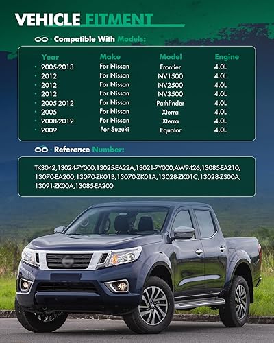 Miniatura 4 de SCITOO Kit de cadena de distribución del motor con bomba de agua - 13028-ZK01C AW9426 apto para NISSAN NV2500 para Pathfinder NV1500 Xterra Frontier