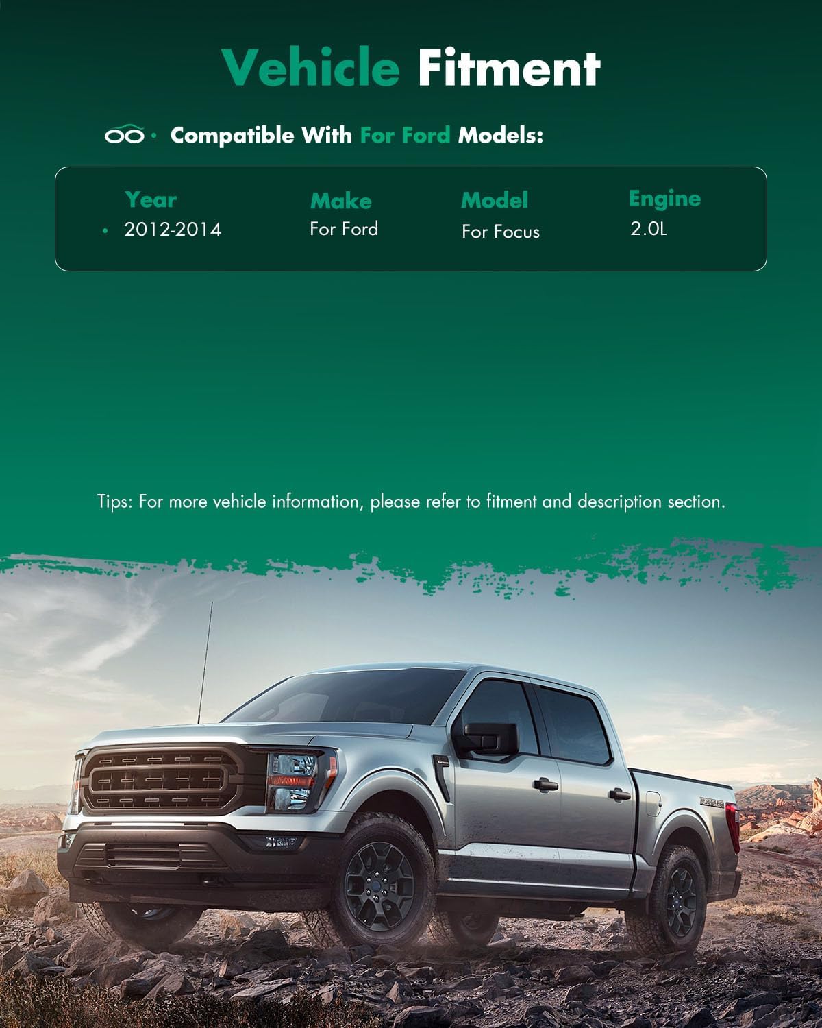 SCITOO Driver Side View Mirror Compatible with 2012-2014 For Ford For FOCUS S; Non-Heated; w/Cover; Textured; Black Left Outside Exterior Mirror FO1320461 CM5Z17683B-PFM