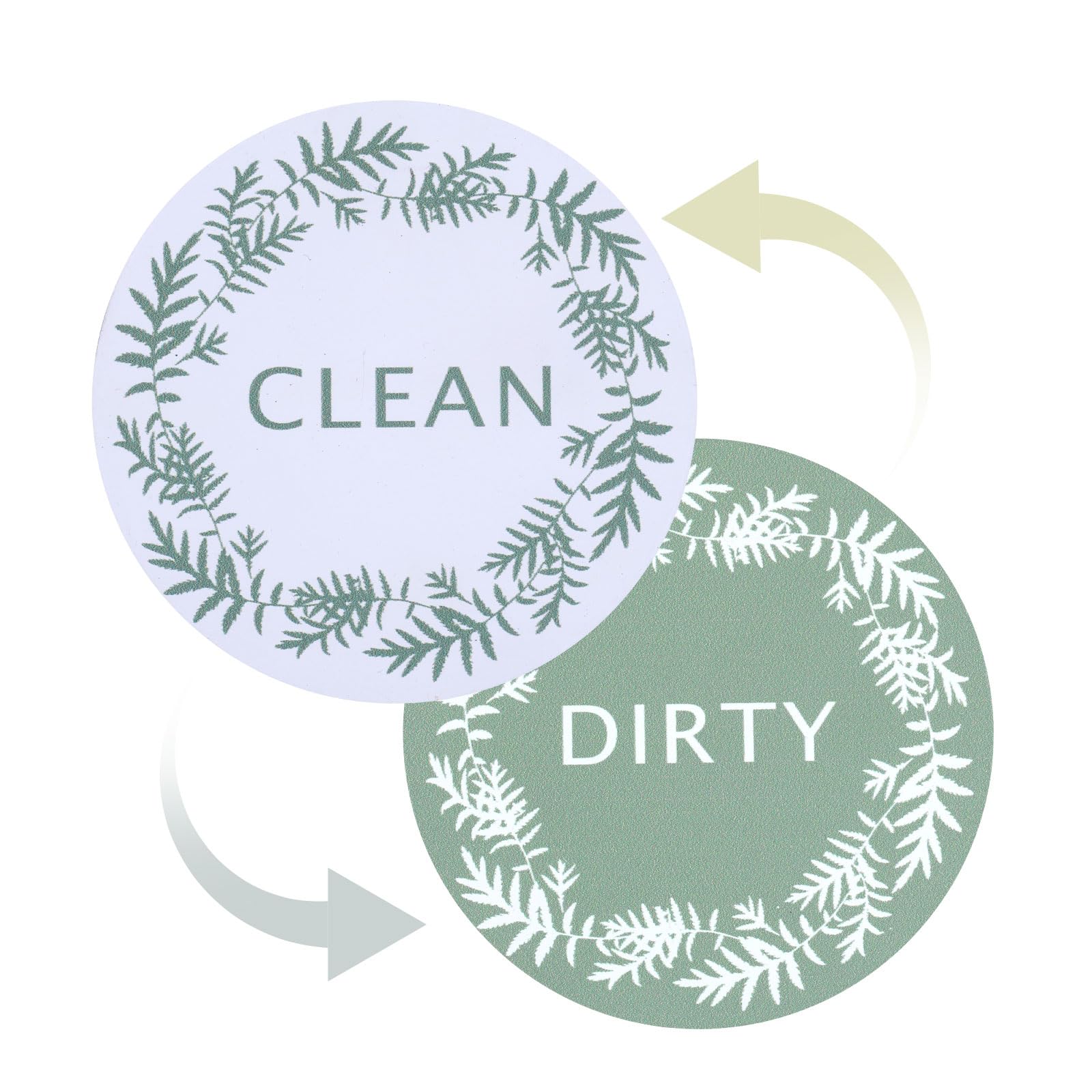 Dishwasher Magnet Clean Dirty Sign, Reversible Double Sided Clean Dirty Magnetic Flip Indicator Sign for Stainless Steel Dish Washer for Home Organization Accessories (White, Light Green)