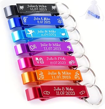 50-PCS Personalized Bottle Openers for Wedding Party, Wedding Favors For Guest, Customized Bottle Openers, Pocket Size