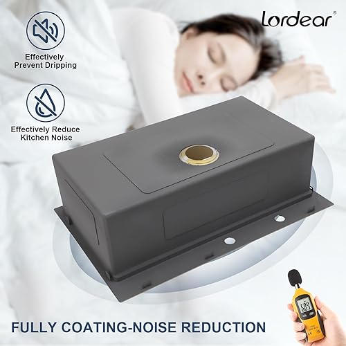 Miniatura 18 de Lordear Fregadero de cocina de 33 x 22 pulgadas con grifo – Fregadero de cocina 33 con grifo, estación de trabajo combinada de acero inoxidable