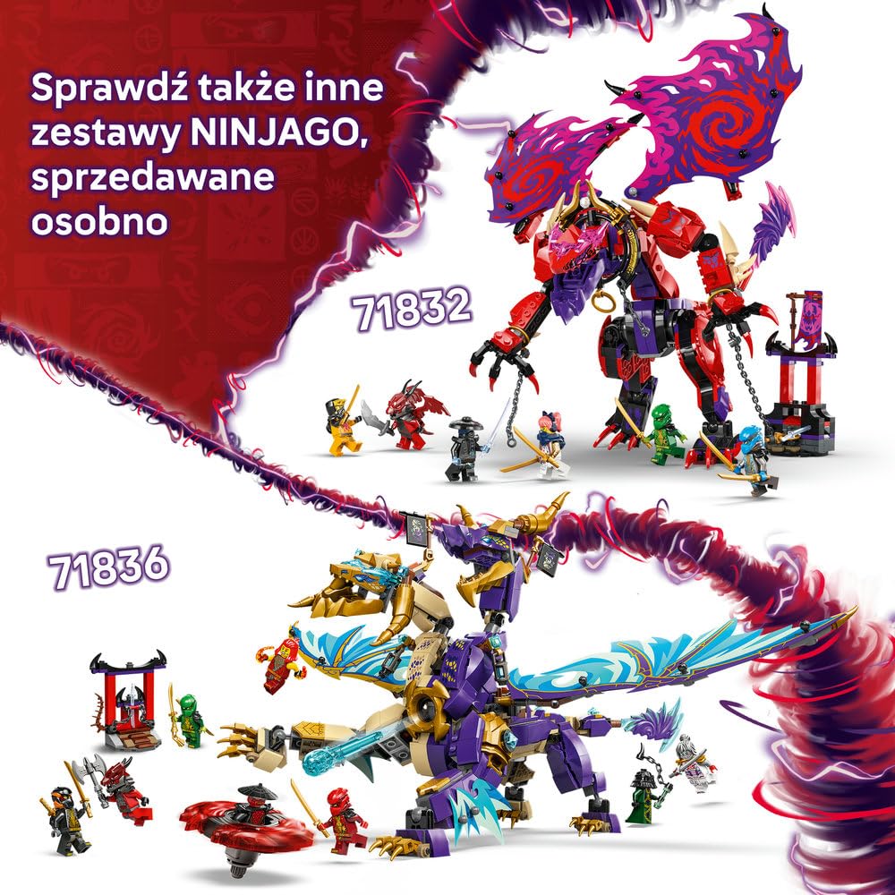 LEGO NINJAGO Arcysmok skupienia 71836 | smok ninja, zabawka akcji, prezent dla chłopca i dziewczynki 9+, przygoda ninja, 869 elementów