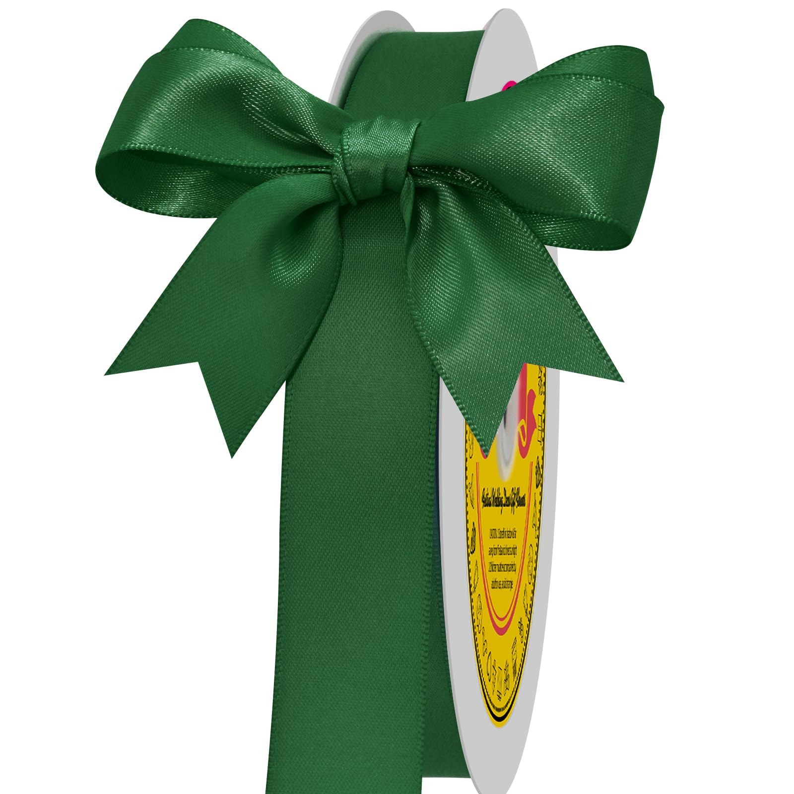 Nastro di raso verde foresta, 2,2 cm x 91,5 m, nastro in poliestere per confezioni regalo, molto adatto per matrimoni, feste, fiocchi per capelli, inviti e altro ancora