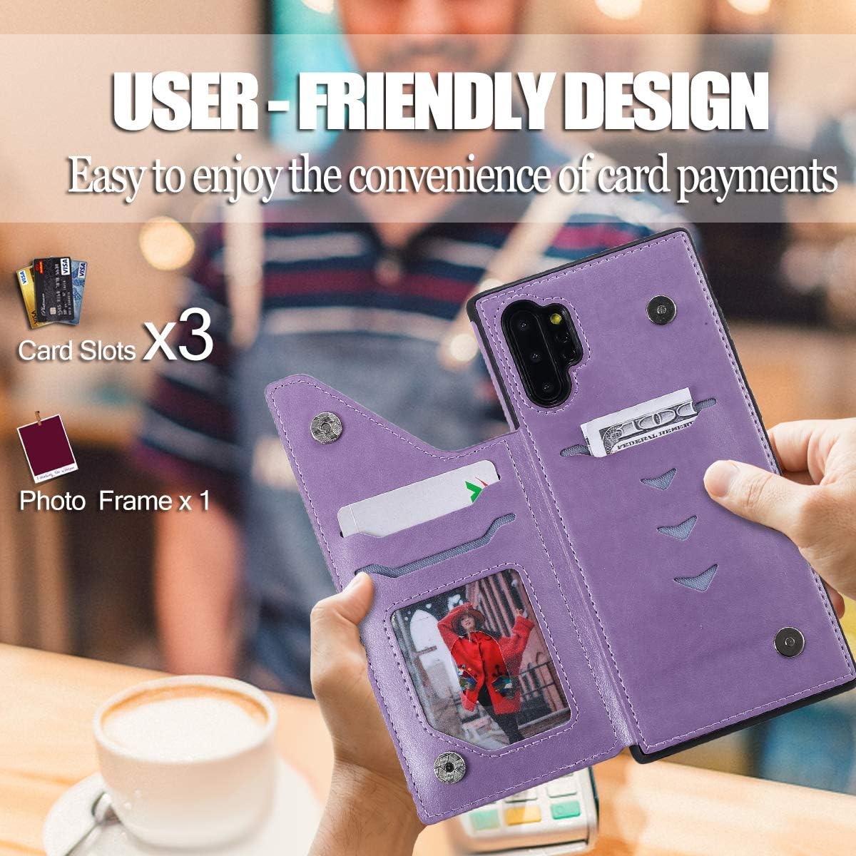 Vodico Samsung Galaxy Note 10 Plus Case Wallet, Note 10+ 5G Phone Case with Card Holder,Slim Leather Vintage Embossed Butterfly Flowers Flip Folio Magnetic Closure Stand Cover for Women (Purple)