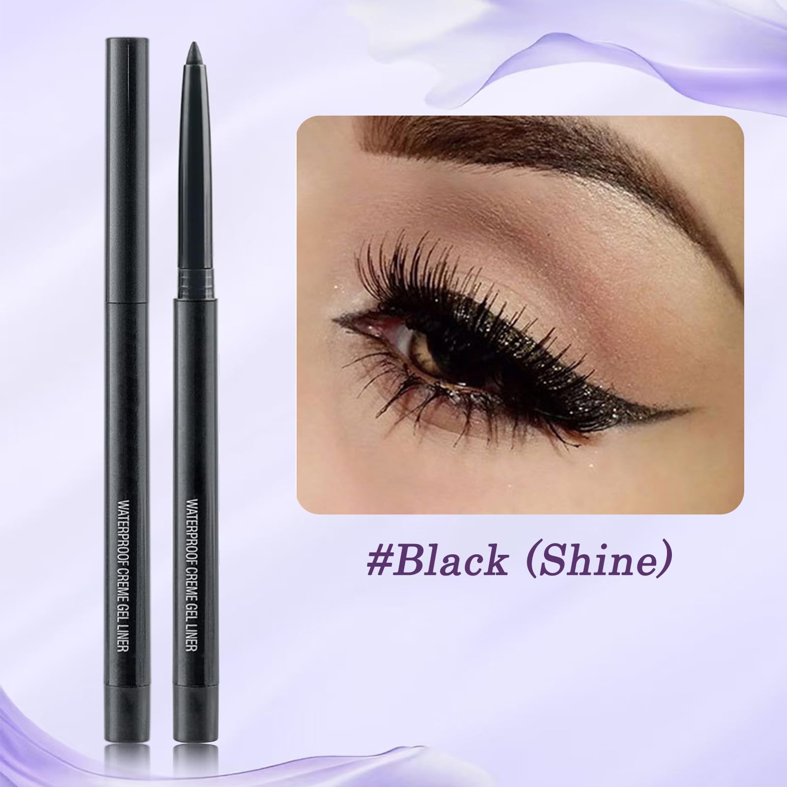 Waterproof Creme Gel Eyeliner in Deep Purple and Black - Image 3