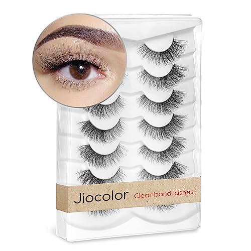 Miniatura 1 de Pestañas postizas ojo de gato, esponjosas y finas, pestañas de visón sintético, 7 pares de pestañas de volumen dramático Jiocolor DJ-41