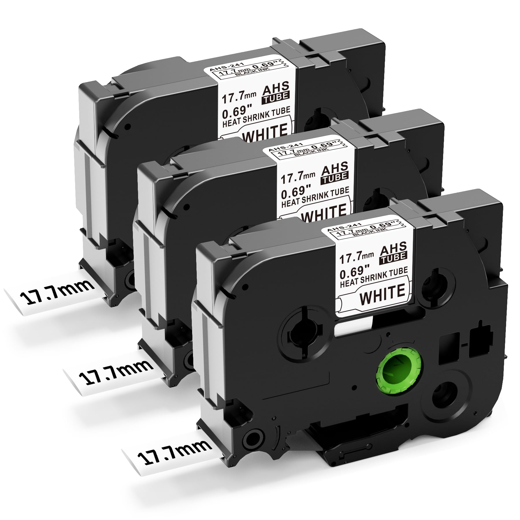 HSe-241 Heat Shrink Tube Label Compatible with Brother P Touch 17.7mm 0.7"