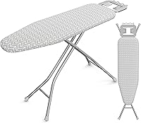 Vista 12 de Yaheetech Tabla de planchar plegable, tabla de planchar resistente con 9 alturas ajustables, cubierta de 4 capas y soporte de seguridad