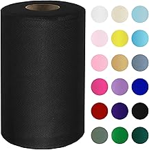 Net Fabric Cloth for Multi Purpose Decoration Tulle Spool, 100% Polyester, 1 Meter x 1.52 Meter, Gift wrap, Wedding, Baby Shower, Birthday Party, Christmas, Chair Bow tie (Black)
