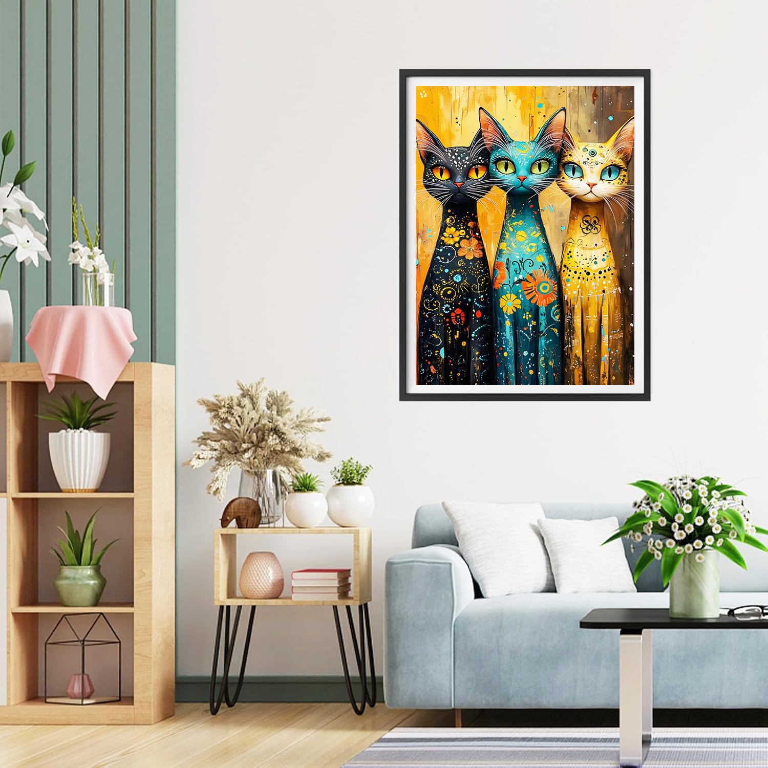 Diamond Painting Full Kits Cat 5D Diamond Art voor volwassenen volledige boor, Kids Diamond Painting Kits op nummers, Full Diamond Painting Kit Home Wall Decor 30 x 40 cm