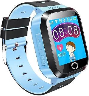 UKXHY Intelligente Montre pour Enfant 1.44'' Écran tactile GPS Tracker Finder Anti-perdu SOS Appel Rapide Smart Téléphone Moniteur (Bleu)
