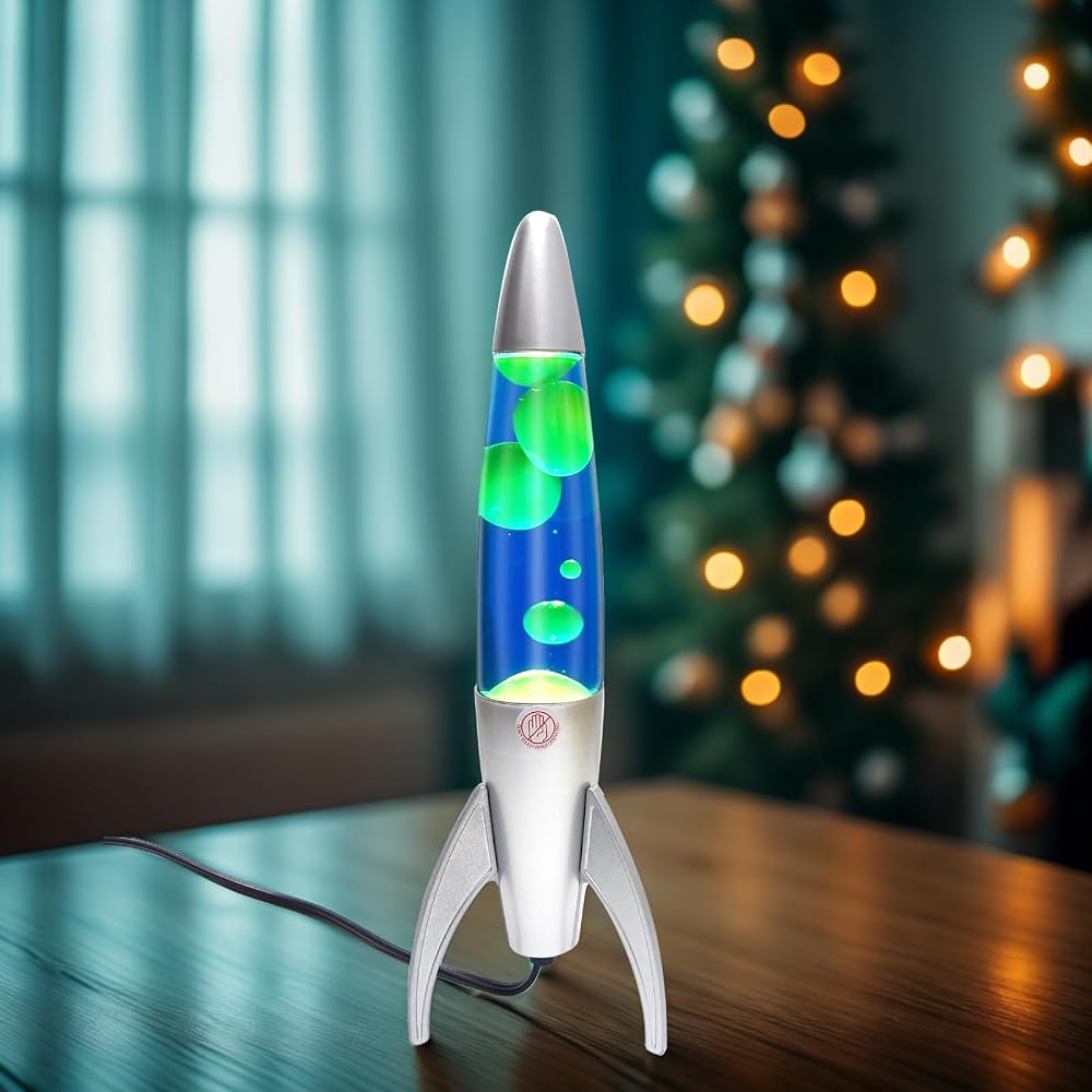 Original Liquid Lamp with Blue and Yellow Wax, 14.5 Inch Motion Cool Night Light Home Bedroom Office Decoration for Adults