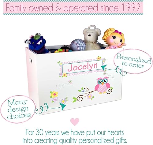Miniatura 3 de Niñas personalizadas con nombre solo caja de juguetes abierta blanca