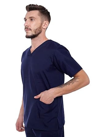 Associated Uniforms Mens Scrub Suit - Ideal for Doctors, Dentists and Healthcare Professionals. (NAVY BLUE - XL)