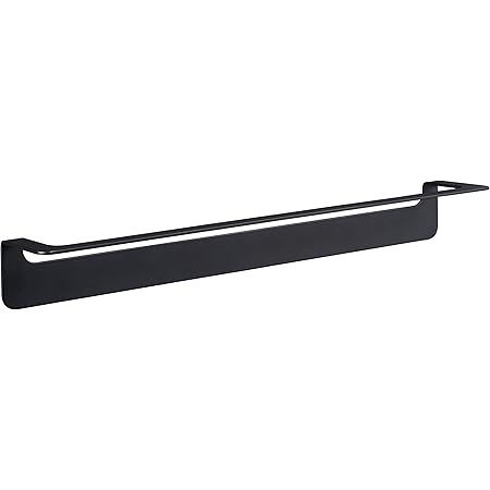 WEISSENSTEIN Toallero negro baño Adhesivo 60 cm | Toallero barra diferentes tamaños | Portatoallas de Pared Acero Inoxidable sin Taladro