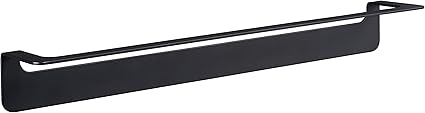 WEISSENSTEIN Toallero negro baño Adhesivo 60 cm | Toallero barra diferentes tamaños | Portatoallas de Pared Acero Inoxidable sin Taladro