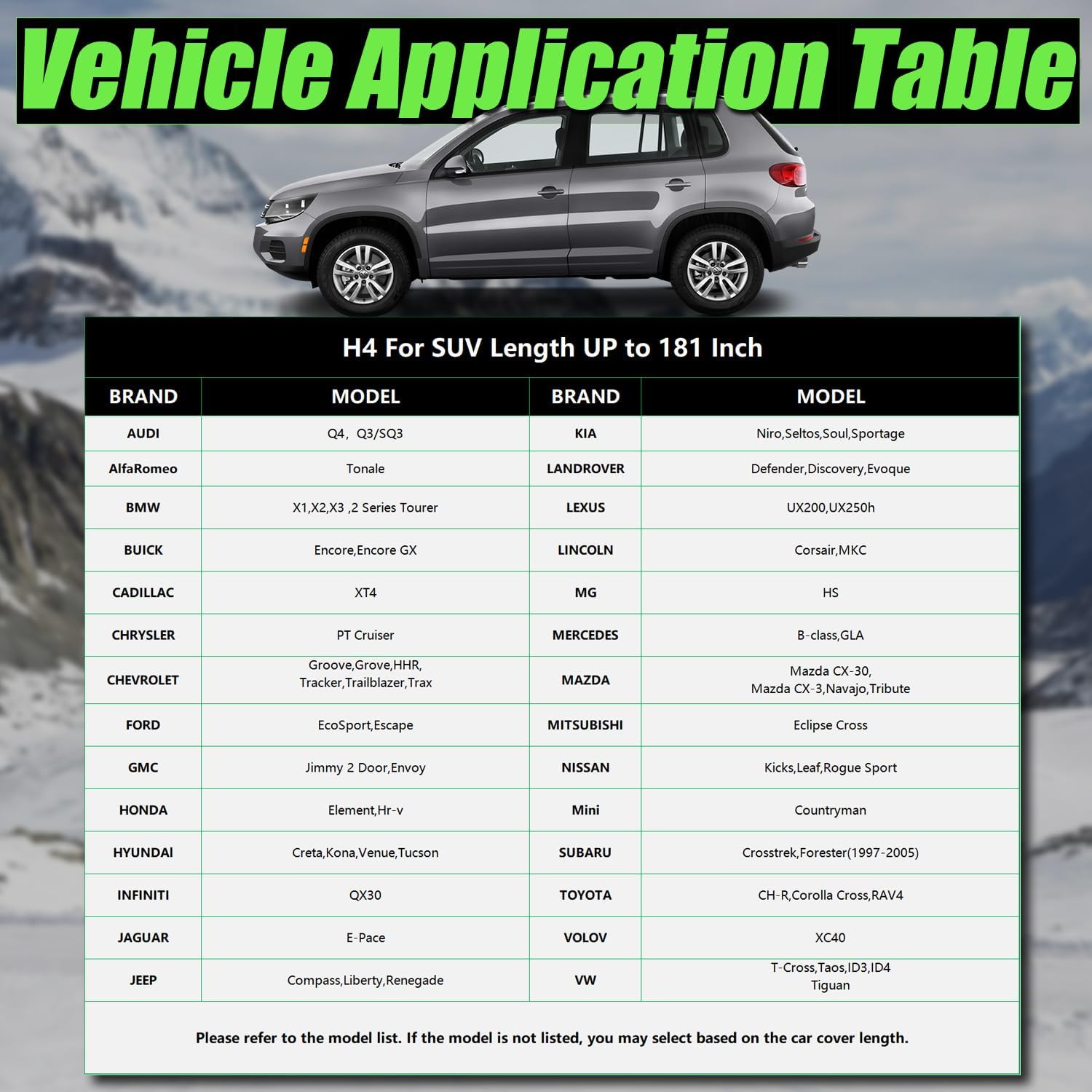 Hail Protector SUV Car Cover, Anti Hail Thickened Multi-Layered EVA Car Cover Waterproof All Weather Protection with Car Sun Visor, Outdoor Hail Protection Cover, Fit SUV Jeep-Length (Up to 181 Inch)