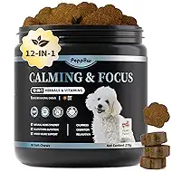 Calming Chews for Dogs – 12-in-1 Dog Calming Treats with Herbal & Vitamins, Relaxation, Focus & Behavior Support for Anxiety, Separation, Barking, Travel, Stress, Upgraded Bacon Flavor, 90 Ct