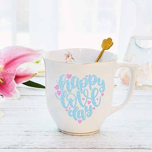 Miniatura 9 de GIRAFVINYL Viny permanente con purpurina rosa, vinilo rosa brillante de 12 pulgadas x 6 pies para manualidades, taza de bricolaje, decoración del