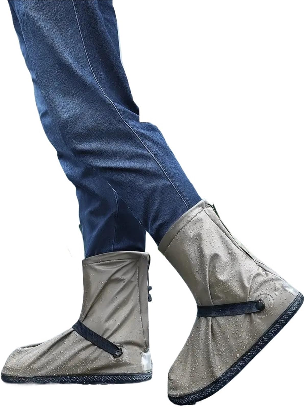 Funda Impermeable for Zapatos de Lluvia, Reutilizable, for Motocicleta, Ciclismo, Bicicleta, Botas de Lluvia de Silicona, a Prueba de Lluvia para Días de Lluvia y Nieve(Coffee,M)