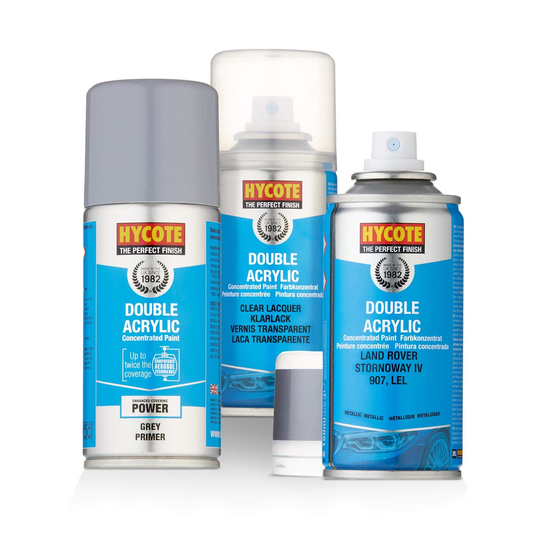 Motor World Grey Hycote Land Rover Stornoway Iv Paint 150Ml + Primer & Lacquer Kit