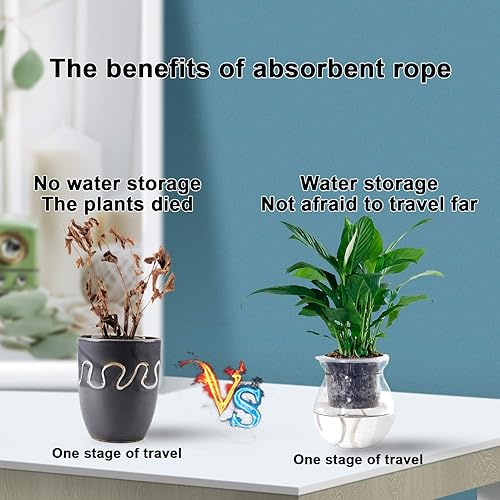 Miniatura 5 de Augshy Cuerda de algodón con mecha de riego automático de 16 pulgadas para dispositivo de riego automático de plantas de bricolaje (40 pies)