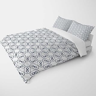 YANFENQI Full Size Gothic Duvet Cover Light Color Geometry Lattice Line Modern Patterned Comforter for Kids Teens Adults (Full,80