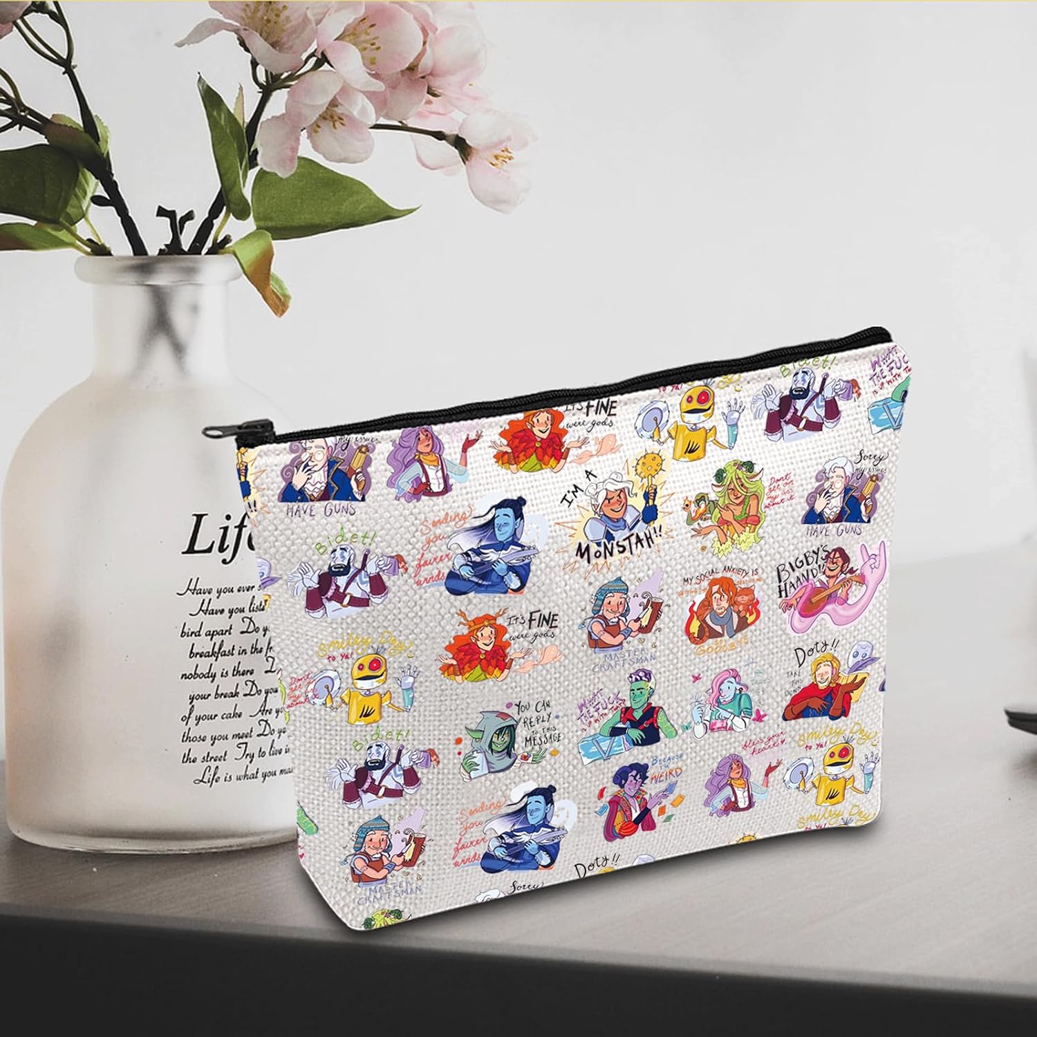 JXGZSO Game Critical Role Inspired Cosmetic Bag Rpg Game Lover Gift D Character Makeup Bag D Master Gift image 4