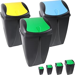 DIVCHI Plastic Flip Top Waste Bin - Removable...,