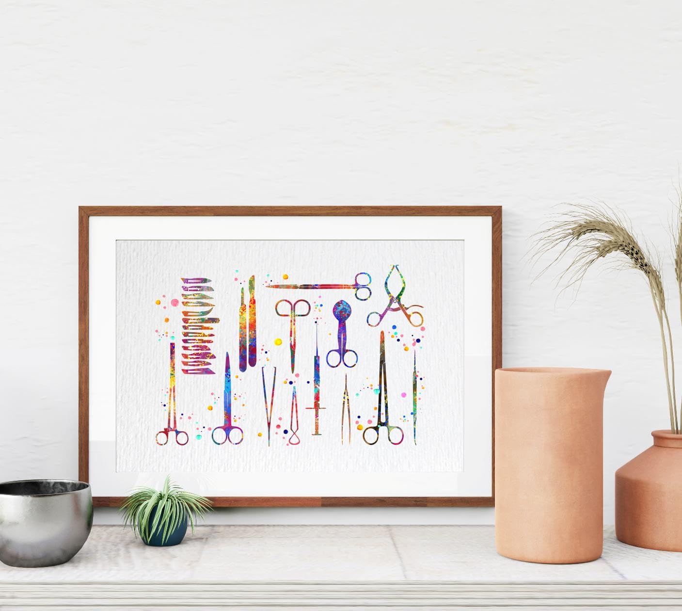 Dignovel Studios 11X14 Unframed Surgical Tools Illustration Watercolor Art Print Poster Medical Education School Medical Science Clinic Wall Hanging Decor DN909