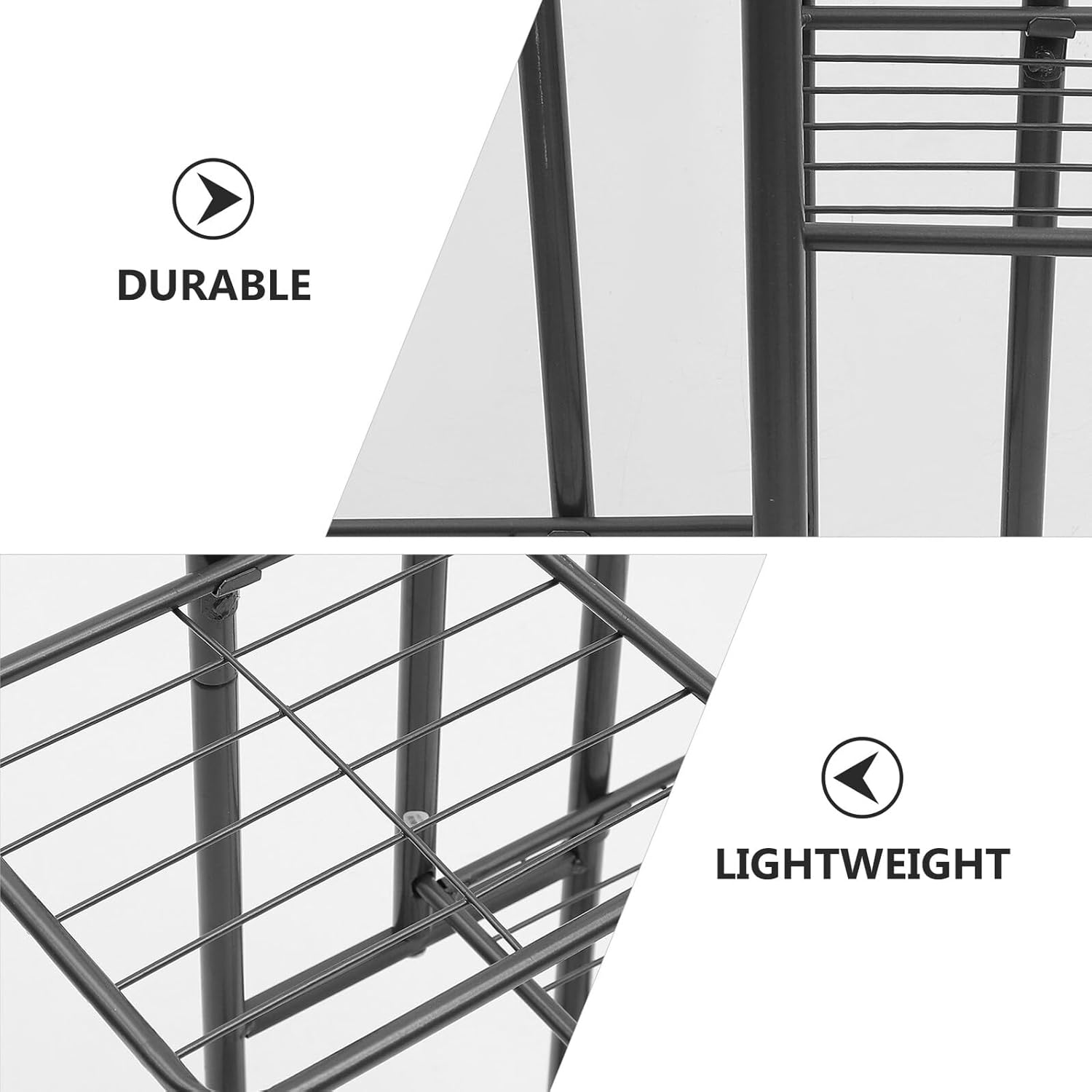 VICASKY Multi-layer Iron Gardening Rack Floor Flowerpot Shelf with Anti-skid Mats Indoor Balcony Plant Stand for Potted Succulents and Bonsai Display