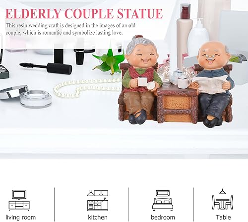 Miniatura 2 de Figuras de aniversario para ancianos, figuras en miniatura, estatua de abuela, abuelo, pequeñas figuras de hadas para abuelos, padres, aniversario,